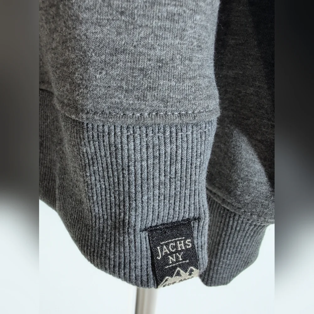 Jachs New York Crewneck Pullover Sweater Small Gray Stretch Sherpa Lined